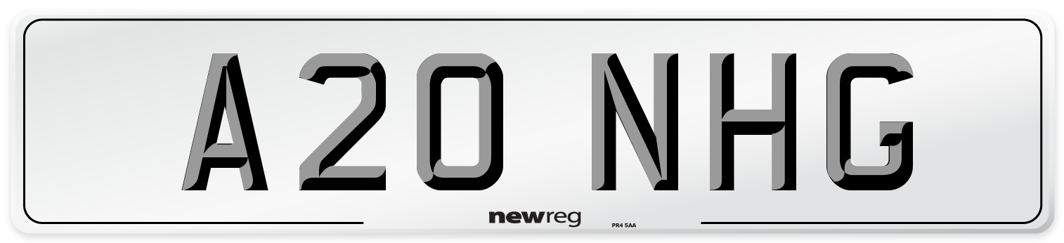 A20 NHG Number Plate from New Reg